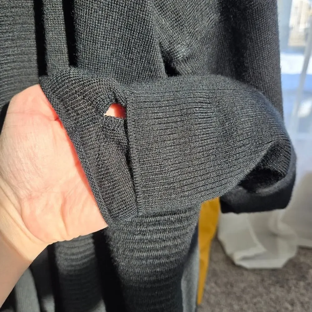 Black Open-Front Women's Sweater Cardigan